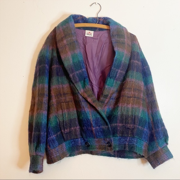 Bleyle Jackets & Coats Vintage Bleyle Plaid Mohair Oversized Jacket